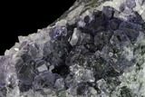 Purple Cuboctahedral Fluorite Crystals on Quartz - China #147076-1